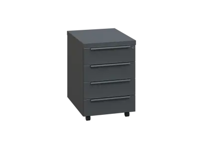 SIKZ - 01 kontejner pojízdný, 4-zásuvkový, deska 18 mm, zámek na první zásuvce, antracit